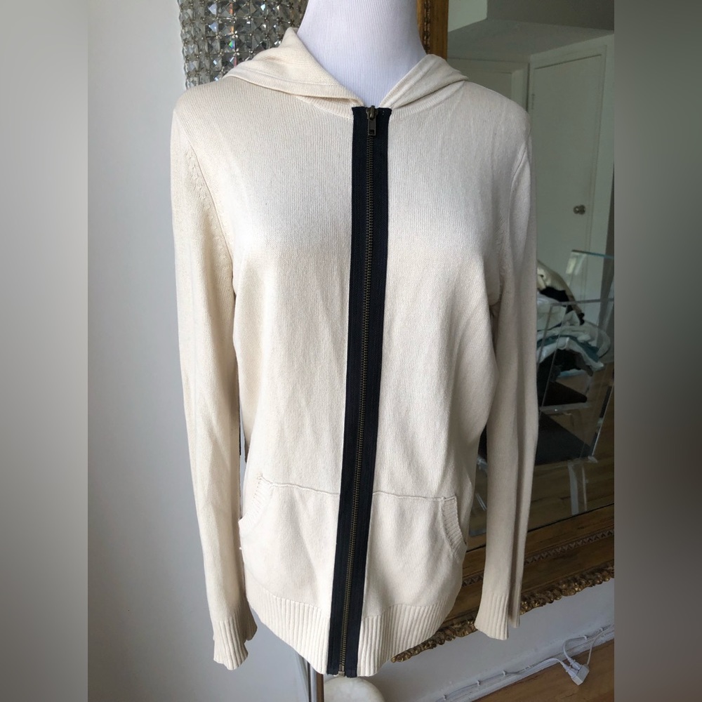 Morphine generation silk and cashmere blend zip up knit hoodie size medium